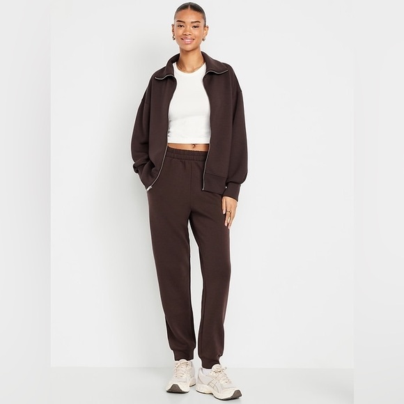 Old Navy Bounce Fleece V Neck Sweatshirt S and Sweatpants M Set in Boxwood - Picture 3 of 6